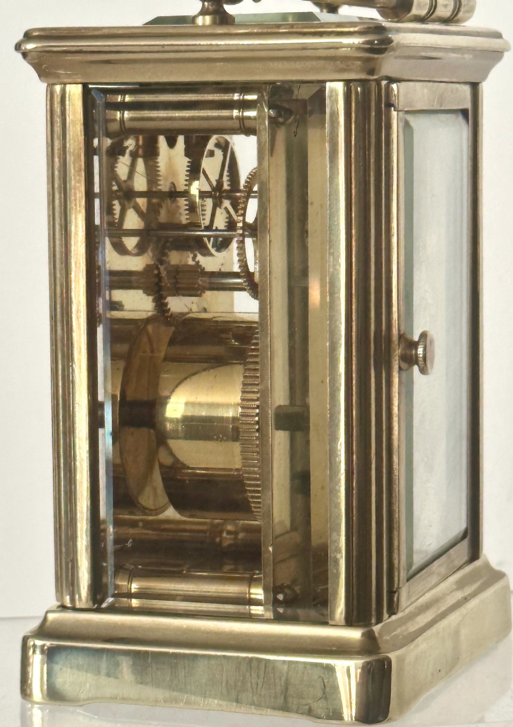 French Brass Carriage Clock with Case View VI