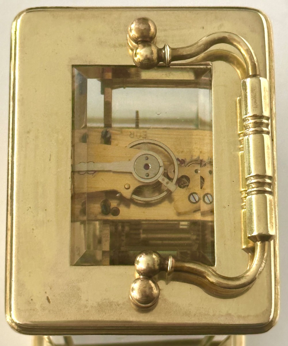French Brass Carriage Clock with Case View VII