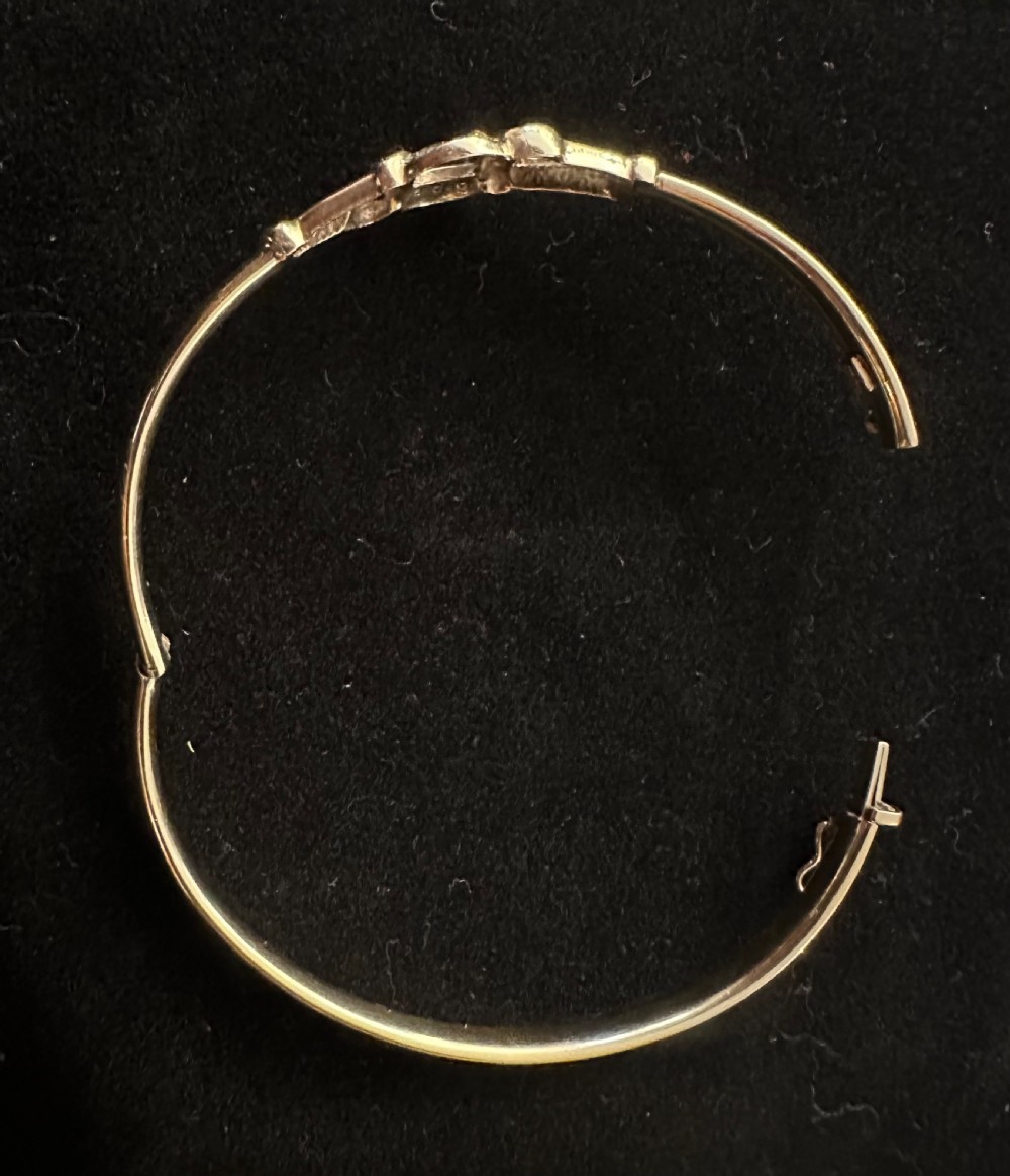 Hinged Bangle with Diamonds and Rubies  View III