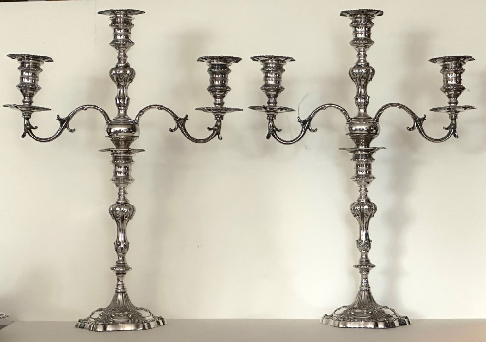Pair of 19th Century Silver Plated Candelabra