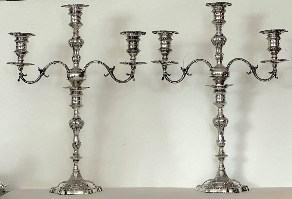 Pair of 19th Century Silver Plated Candelabra View II