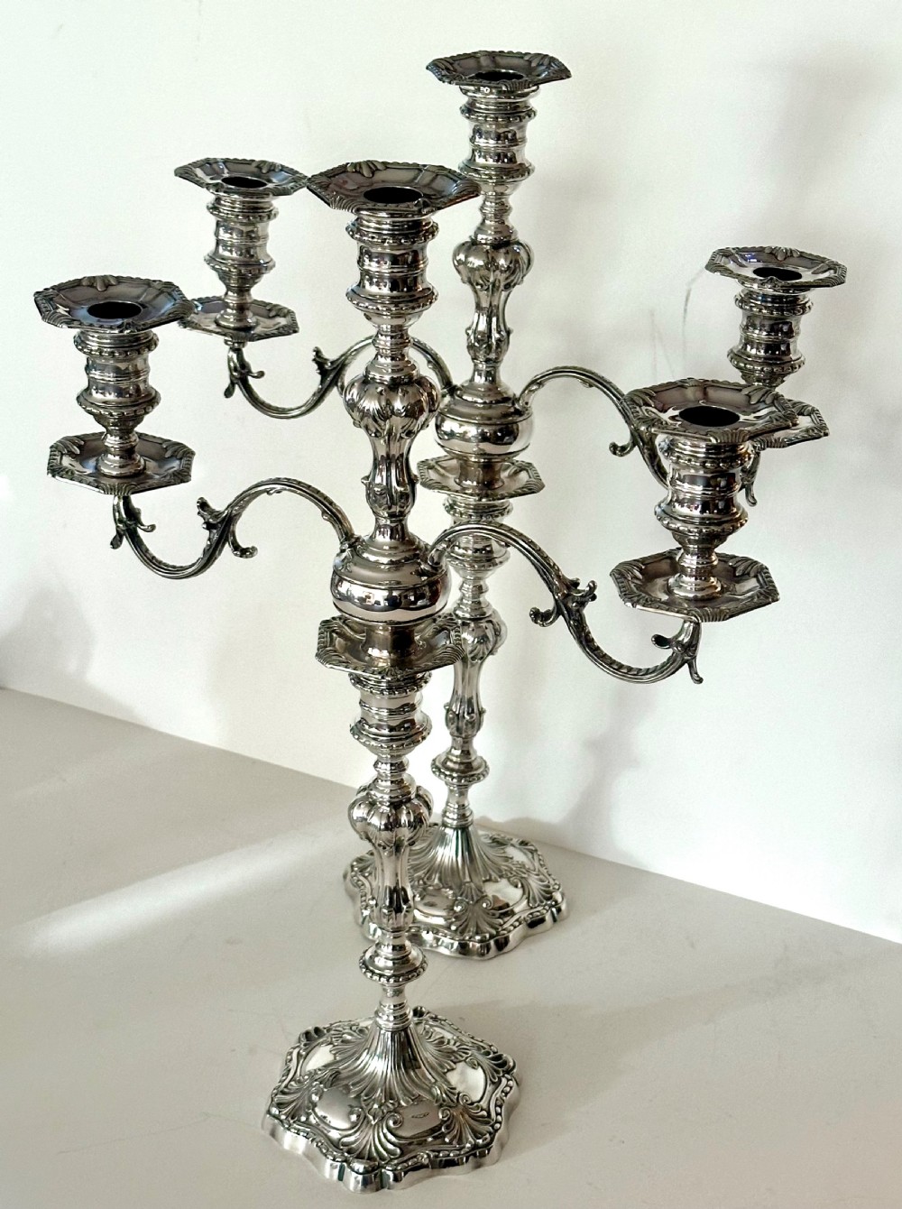 Pair of 19th Century Silver Plated Candelabra View III
