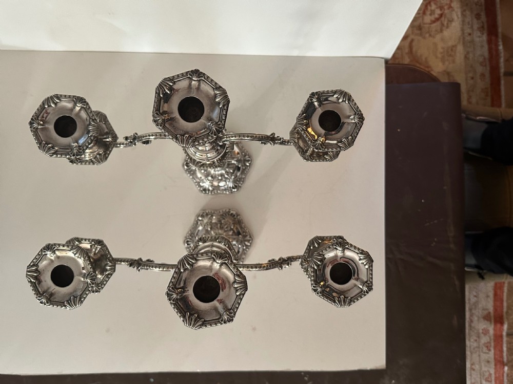 Pair of 19th Century Silver Plated Candelabra View VII
