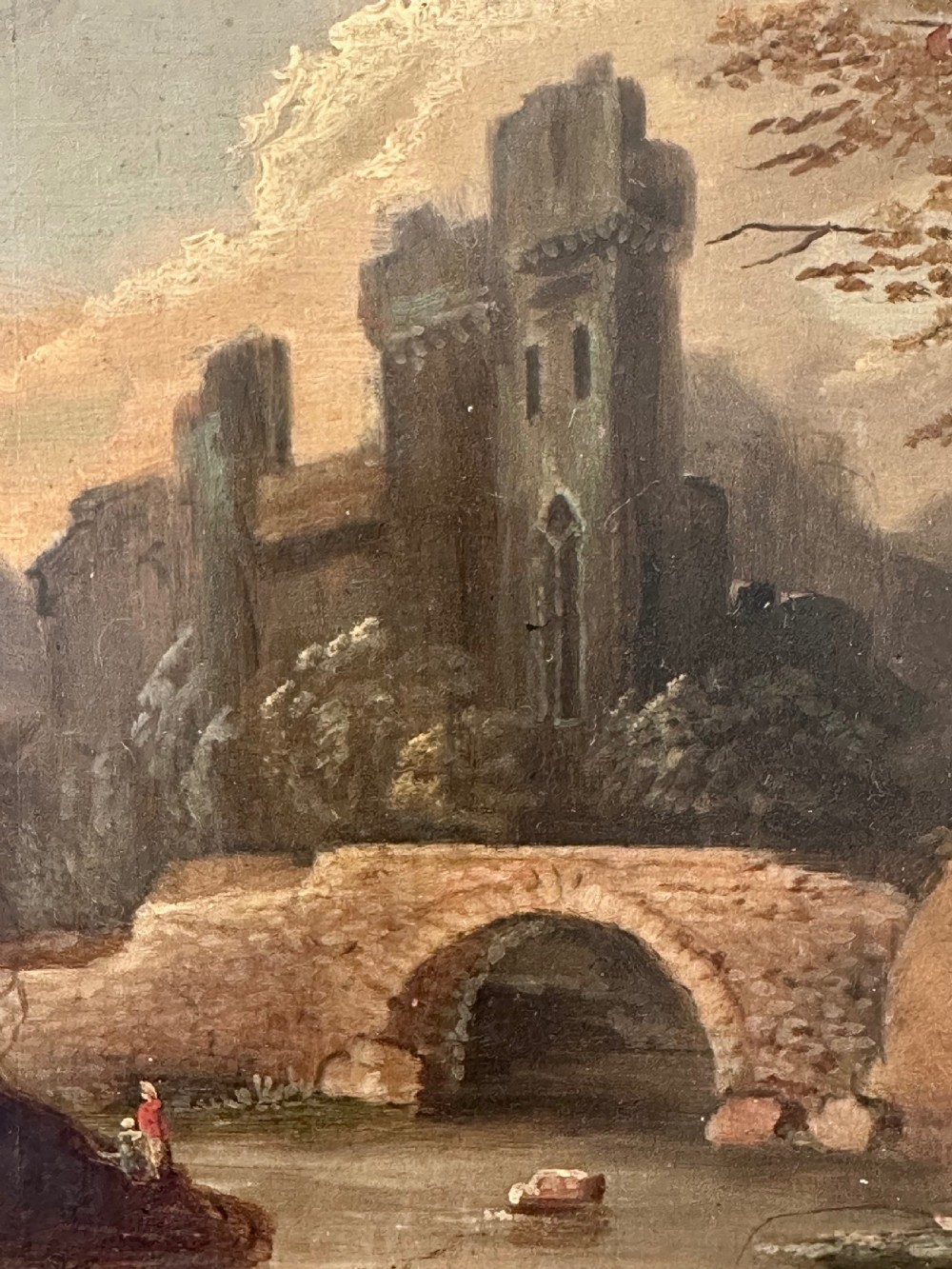 English School Oil on Panel of River Scene View III