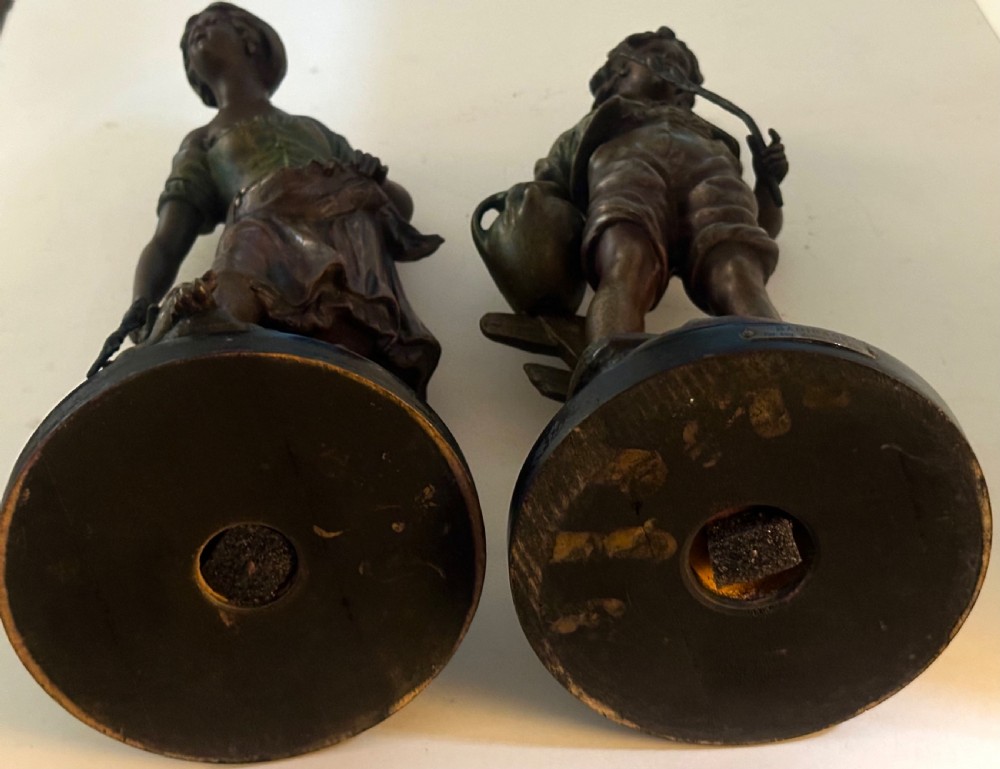 Pair of French Spelter Figures after Auguste Moreau (1834-1917) View XIV