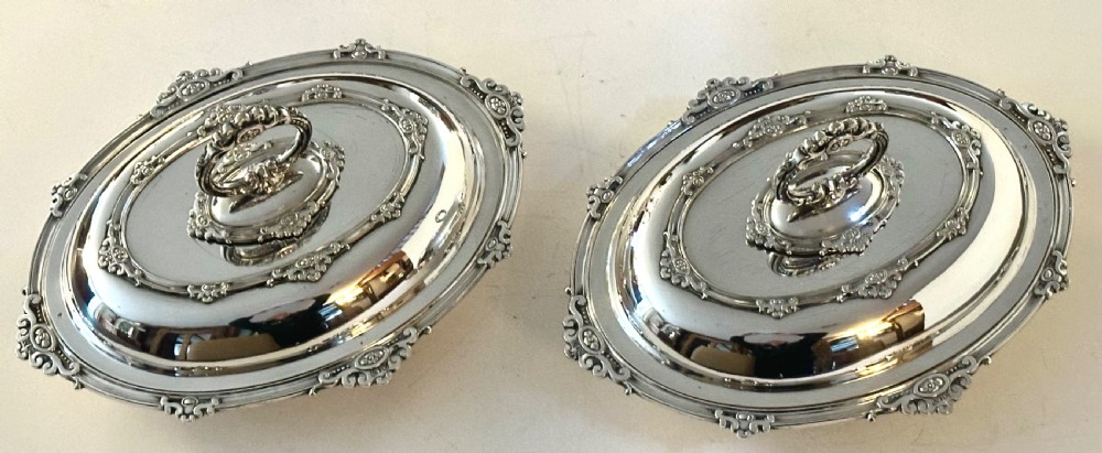 A Pair of Oval Sheffield Plate Entree Dishes View II