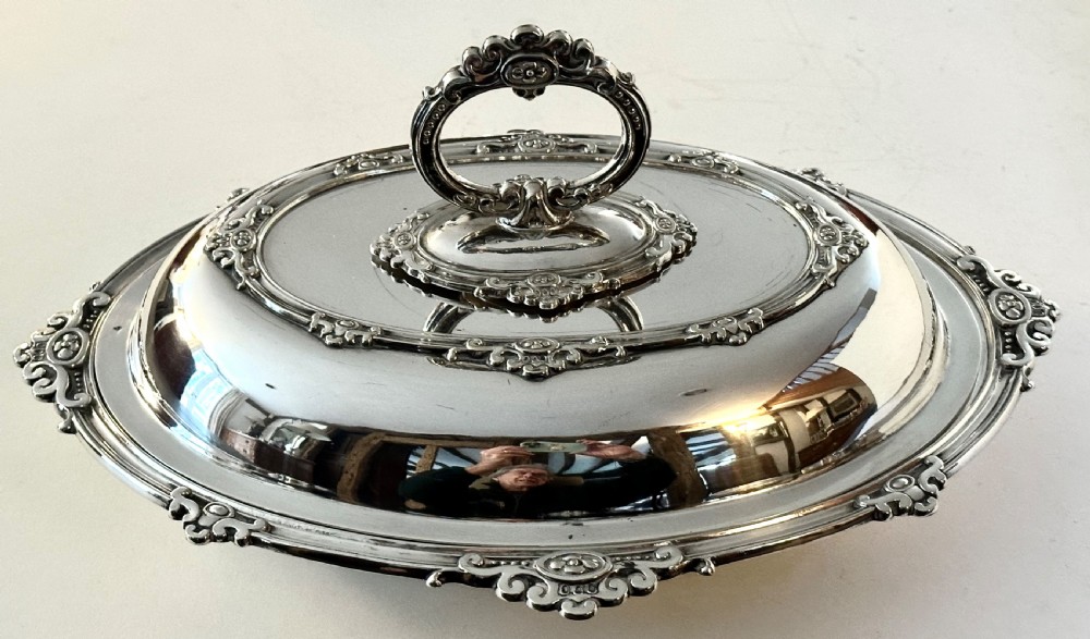 A Pair of Oval Sheffield Plate Entree Dishes View III