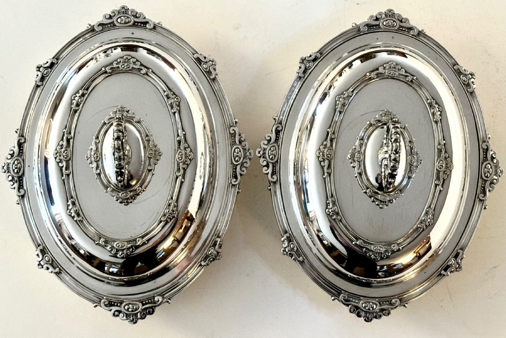 A Pair of Oval Sheffield Plate Entree Dishes View V