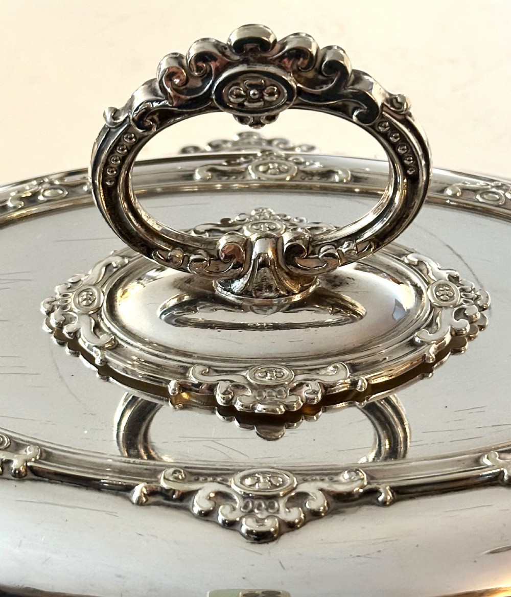 A Pair of Oval Sheffield Plate Entree Dishes View X