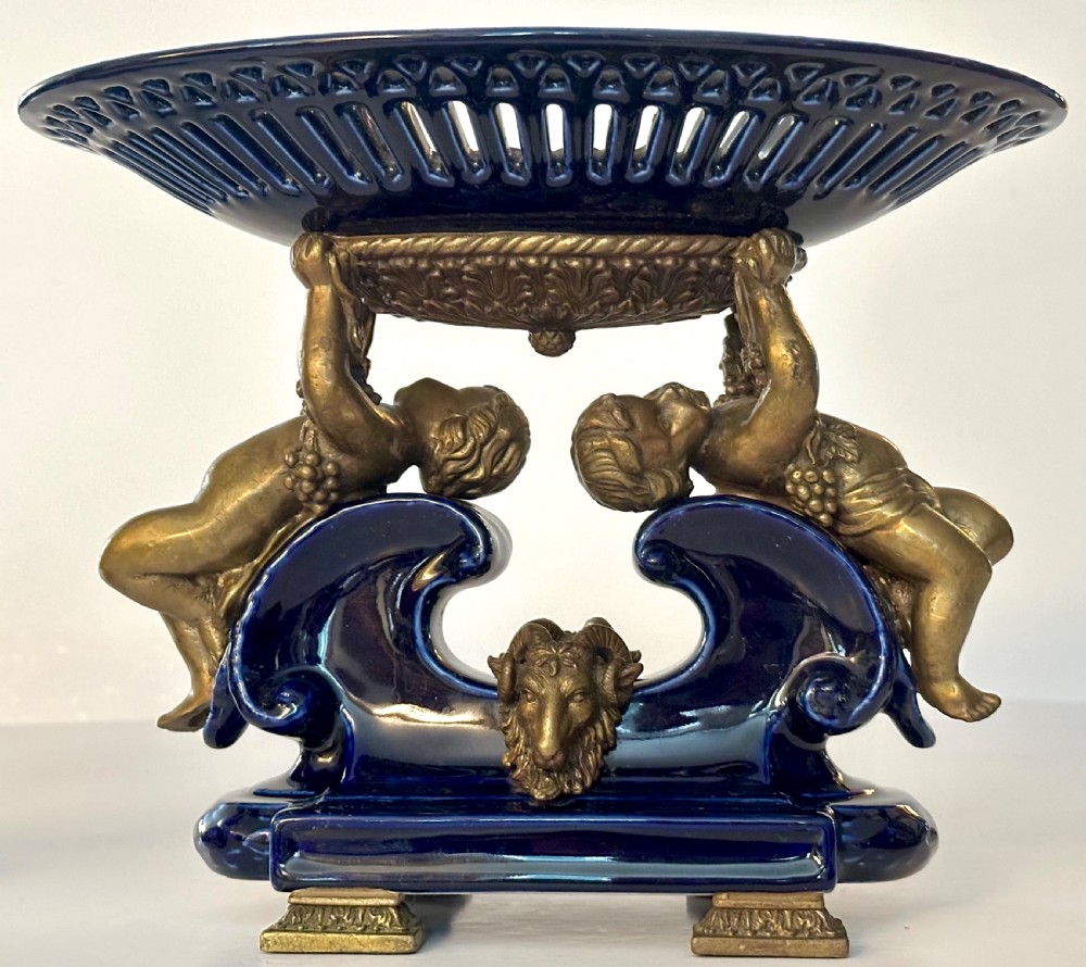 French Table Garniture in Bronze and Enamel View II