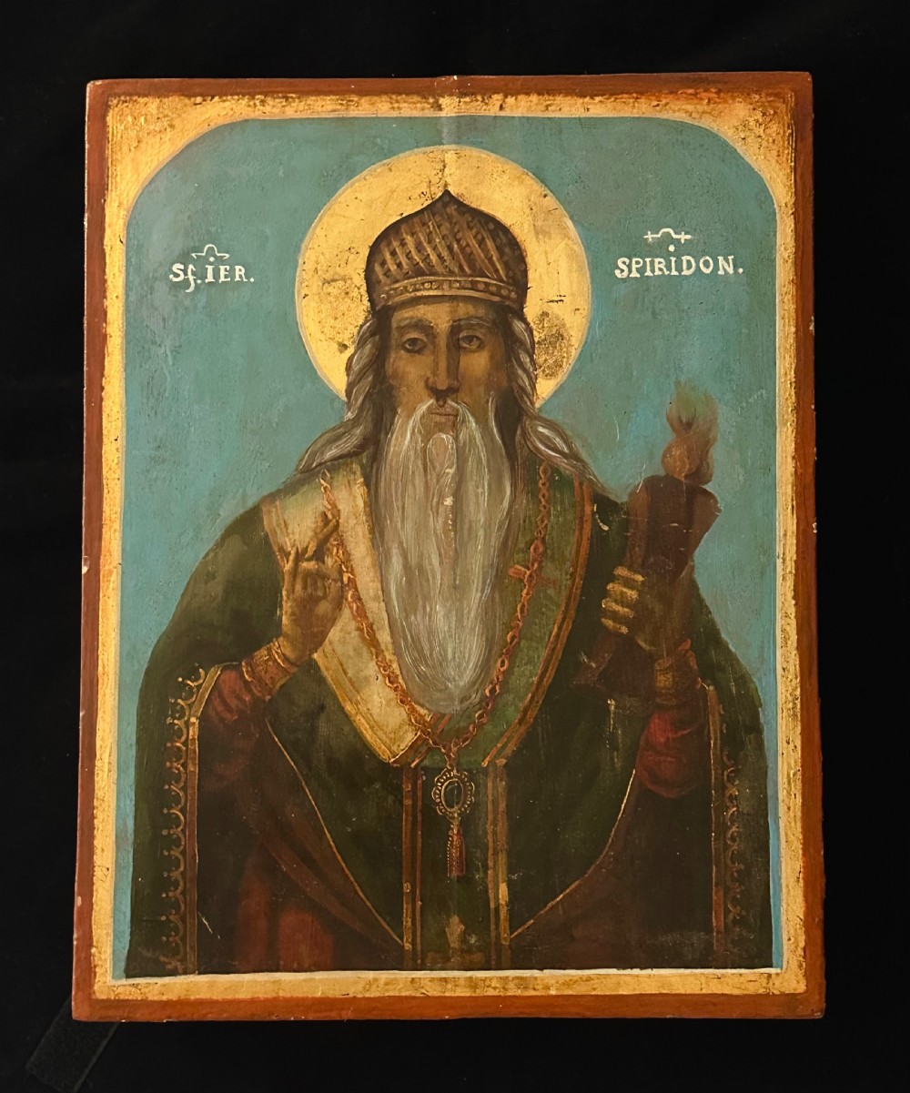 Greek Icon depicting St Spyridon