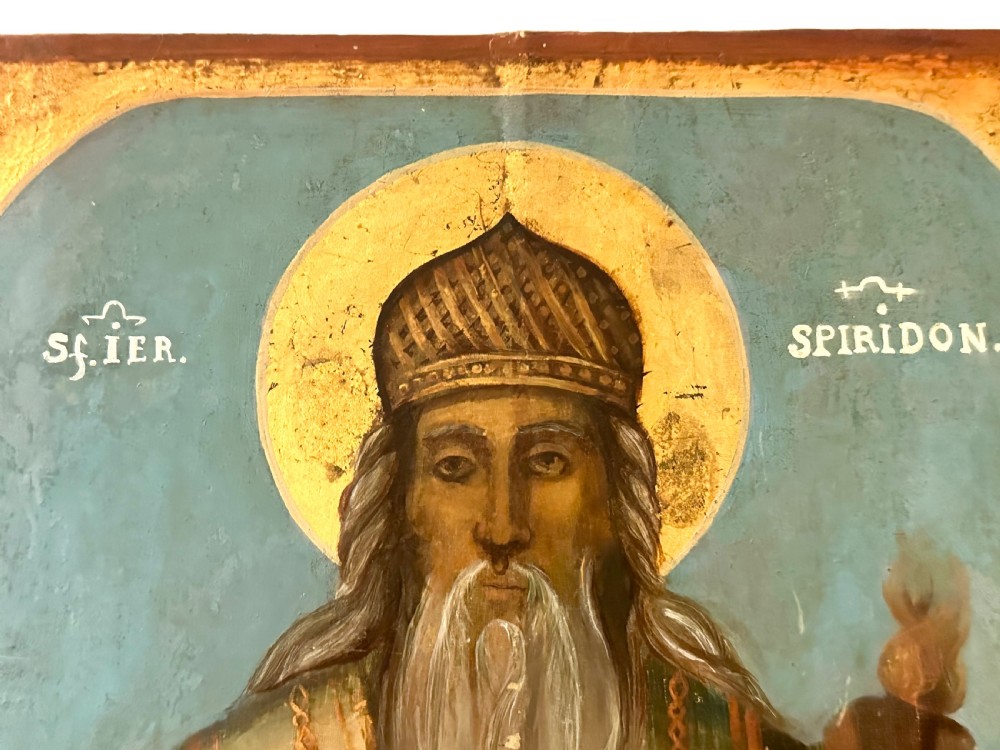 Greek Icon depicting St Spyridon View VIII