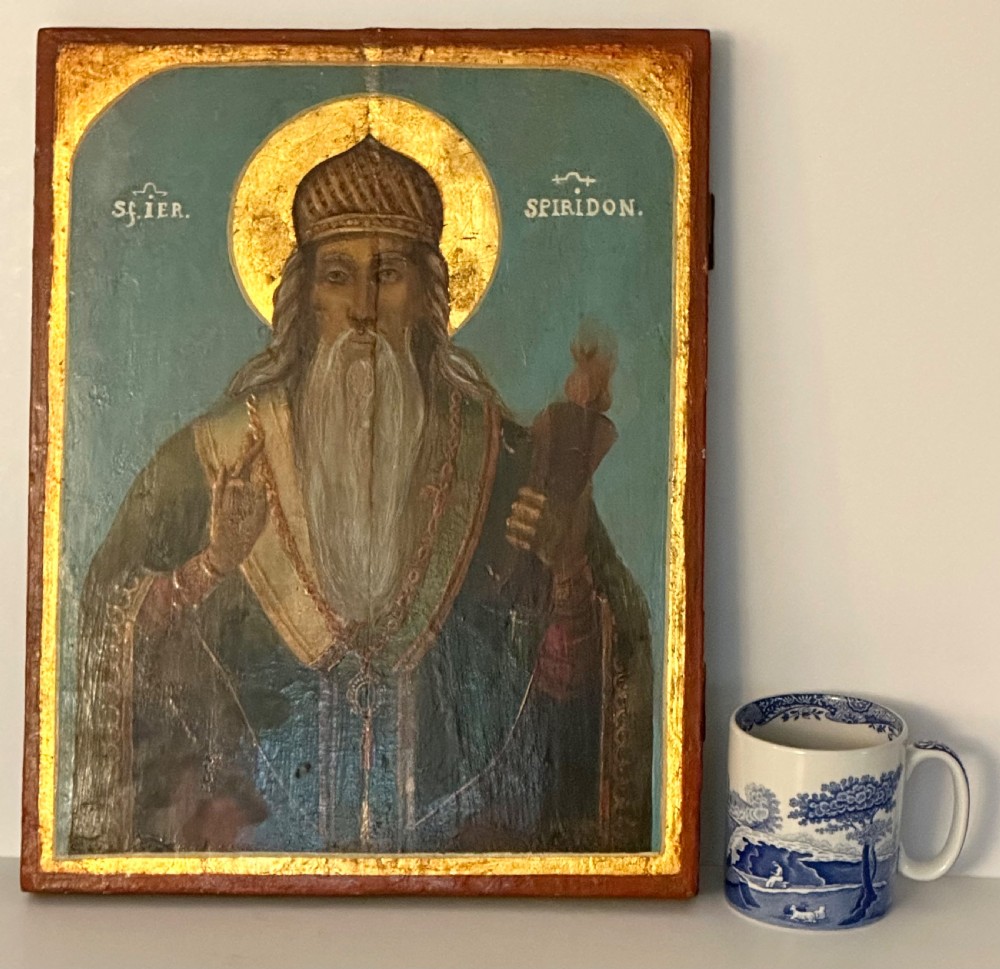 Greek Icon depicting St Spyridon View IX