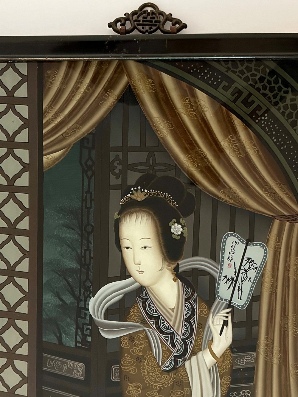 Pair of Japanese Reverse Paintings on Glass View III