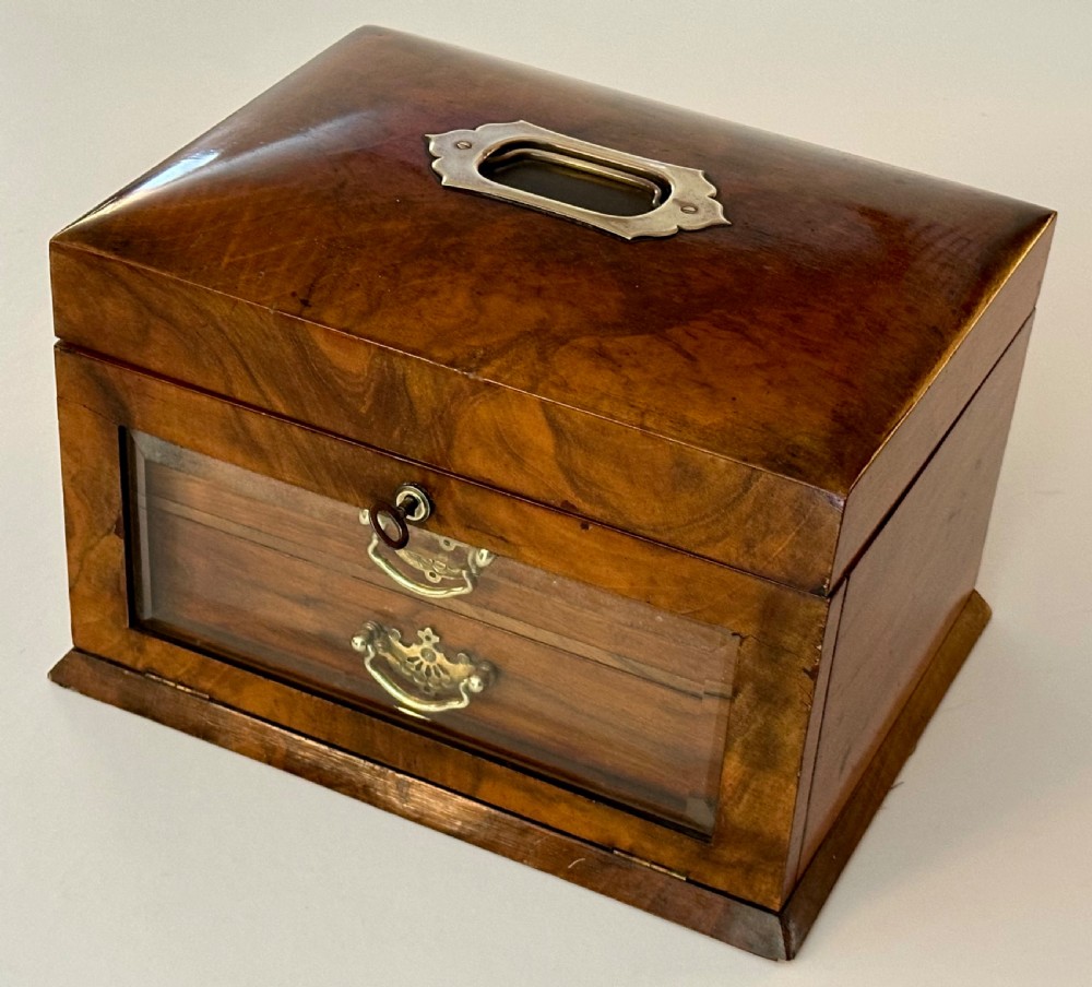 Antique Walnut Jewellery Box