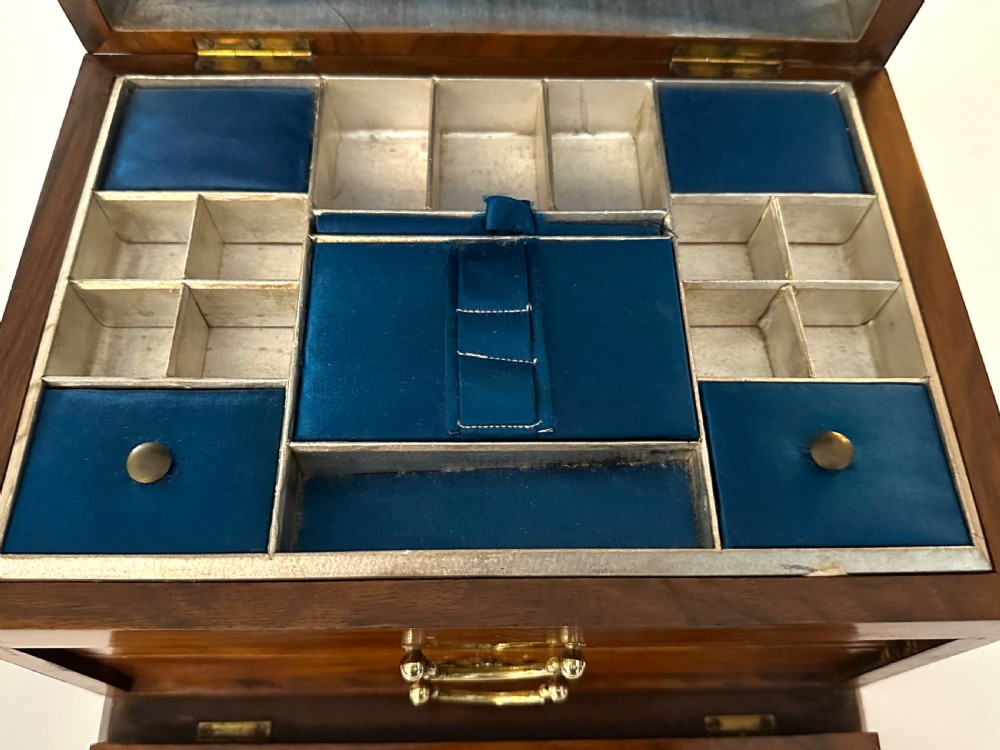 Antique Walnut Jewellery Box View IX