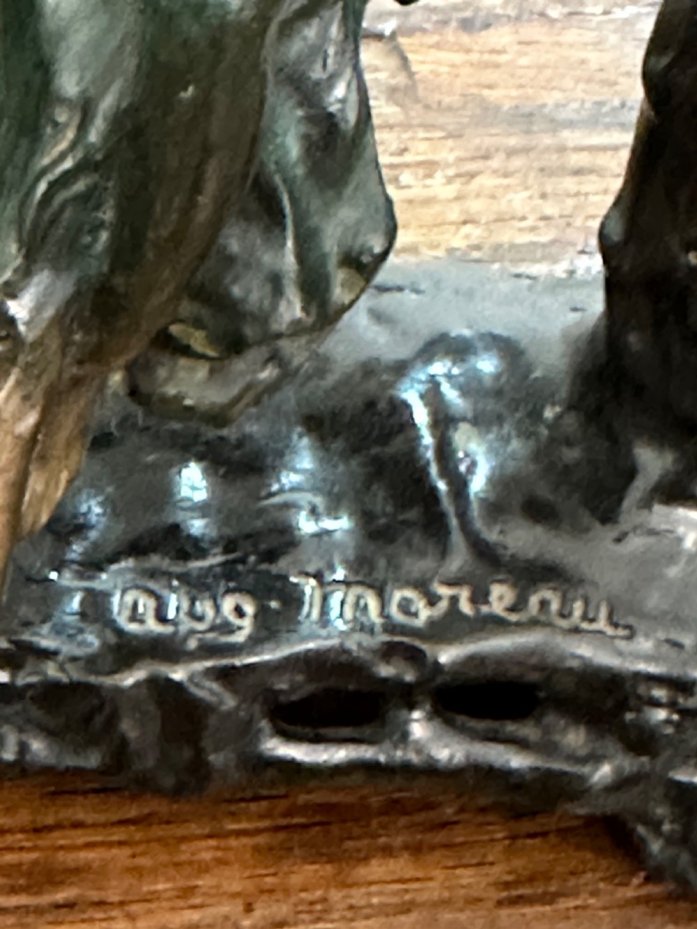Cold Painted Bronze after Louis Auguste Moreau. View VII