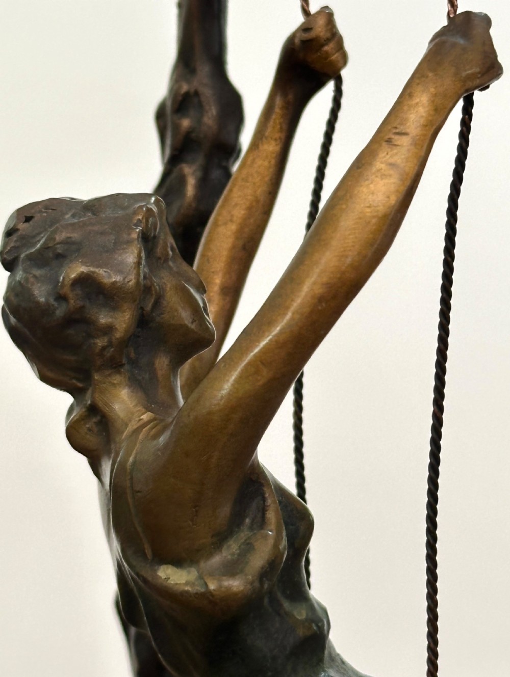 Cold Painted Bronze after Louis Auguste Moreau. View IX