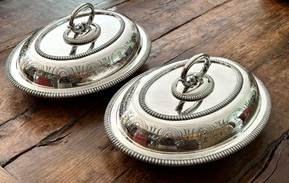 Pair of Edwardian Silver Plated Entree Dishes