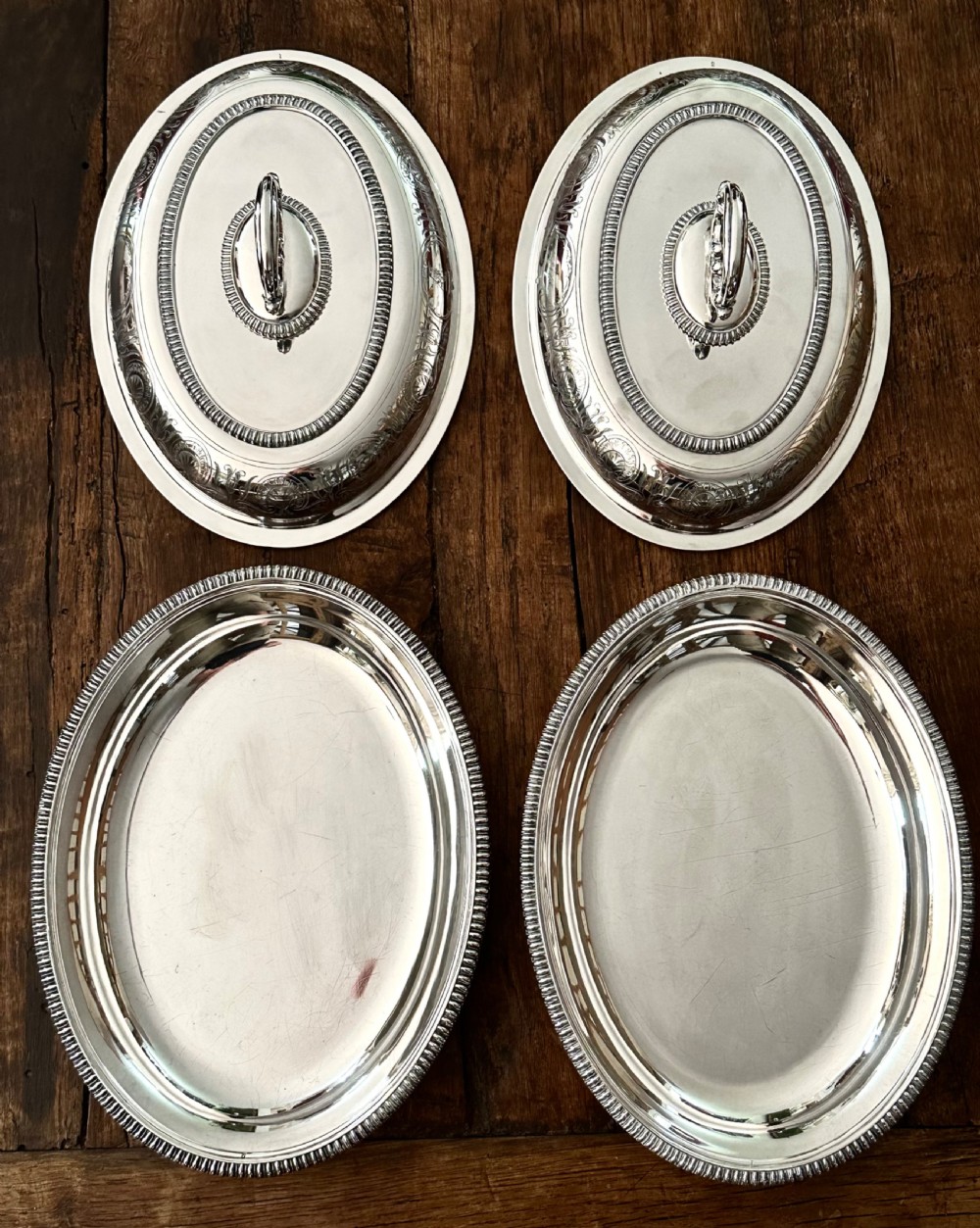 Pair of Edwardian Silver Plated Entree Dishes View IV