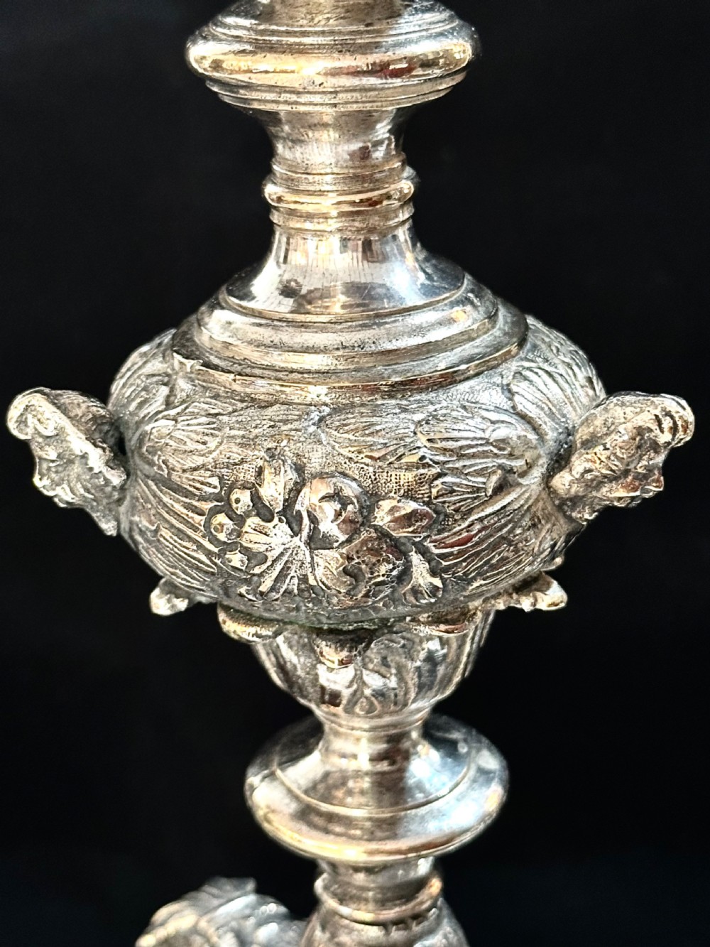 Antique French Silver plated Altar Candlesticks View VI