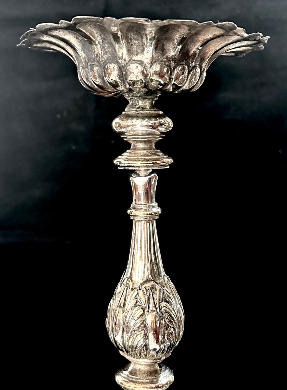 Antique French Silver plated Altar Candlesticks View VII