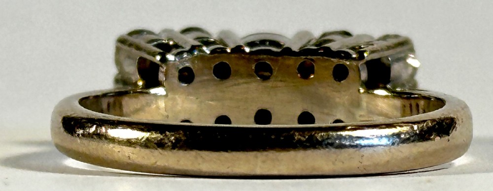 18ct gold 9 Stone Diamond Ring View V