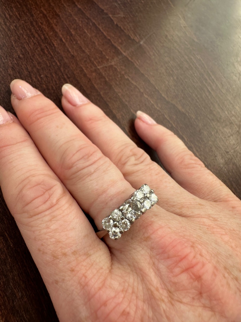 18ct gold 9 Stone Diamond Ring View X