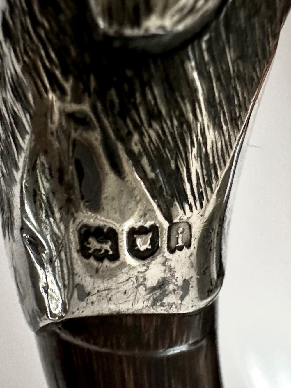 Walking Cane with Greyhound Handle in Silver View VIII