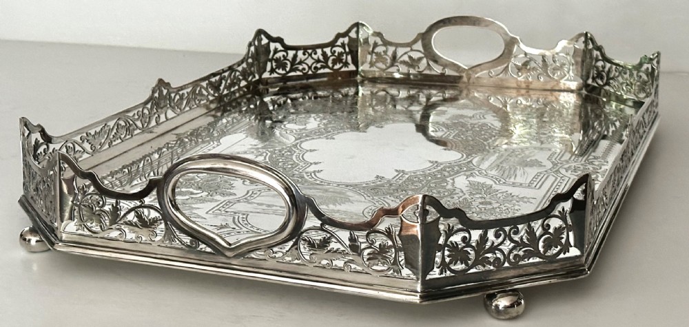 Gallery Tray in Silver Plate View II