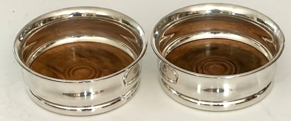 Pair of Silver Wine Coasters