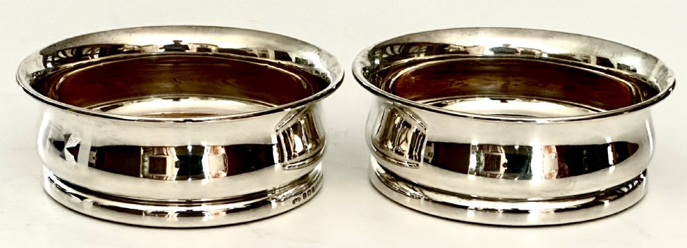 Pair of Silver Wine Coasters View II