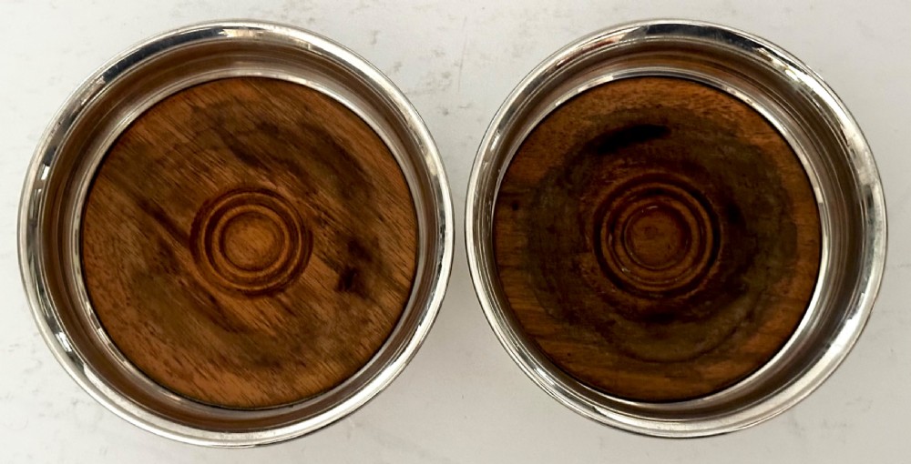Pair of Silver Wine Coasters View III