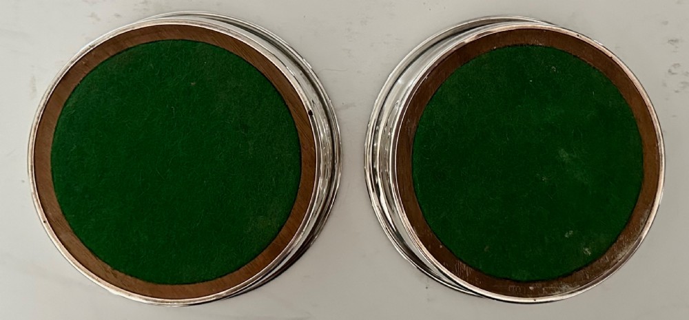 Pair of Silver Wine Coasters View VI