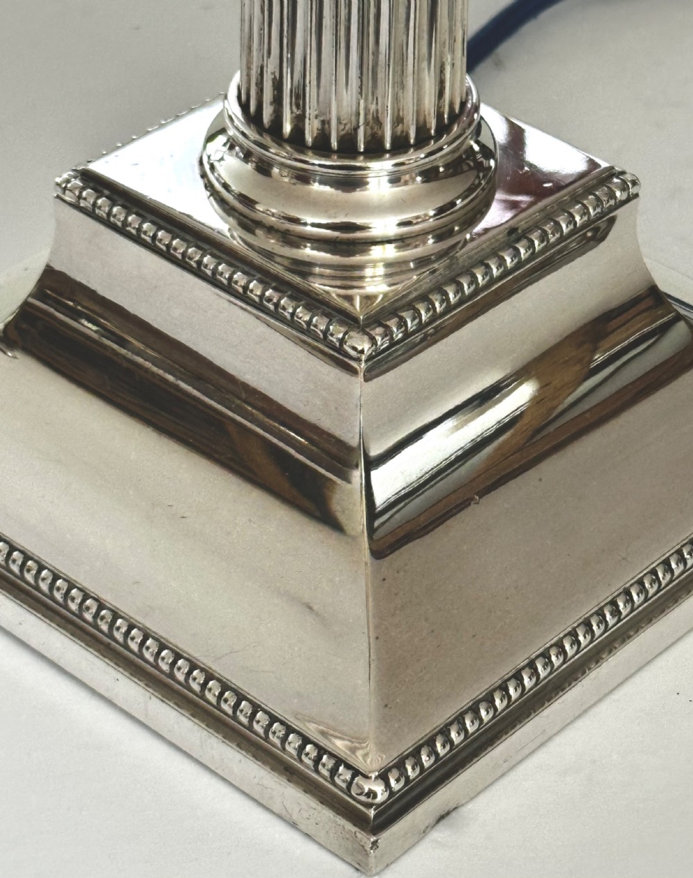 Silver Plated Column Table Lamp View VI