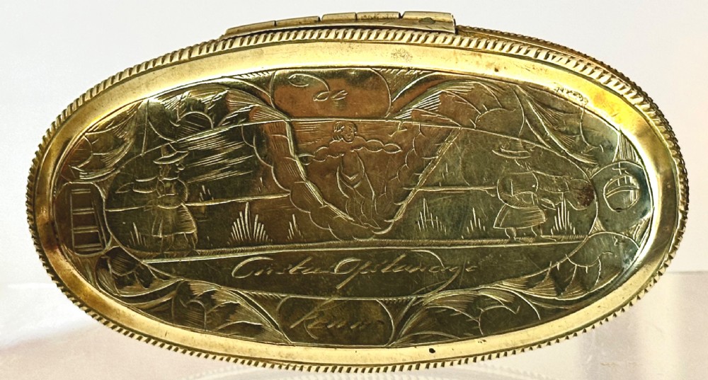18th Century Dutch Brass Tobacco Box View IX