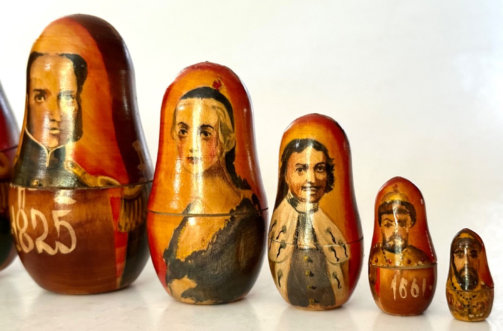 Russian Nesting Dolls Portraying the Tzars View III