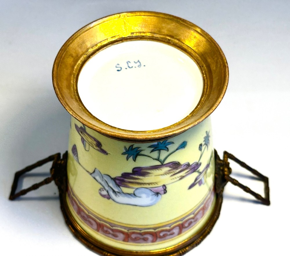 Rare Porcelain Beaker by Sinceny of Rouen.  View VIII