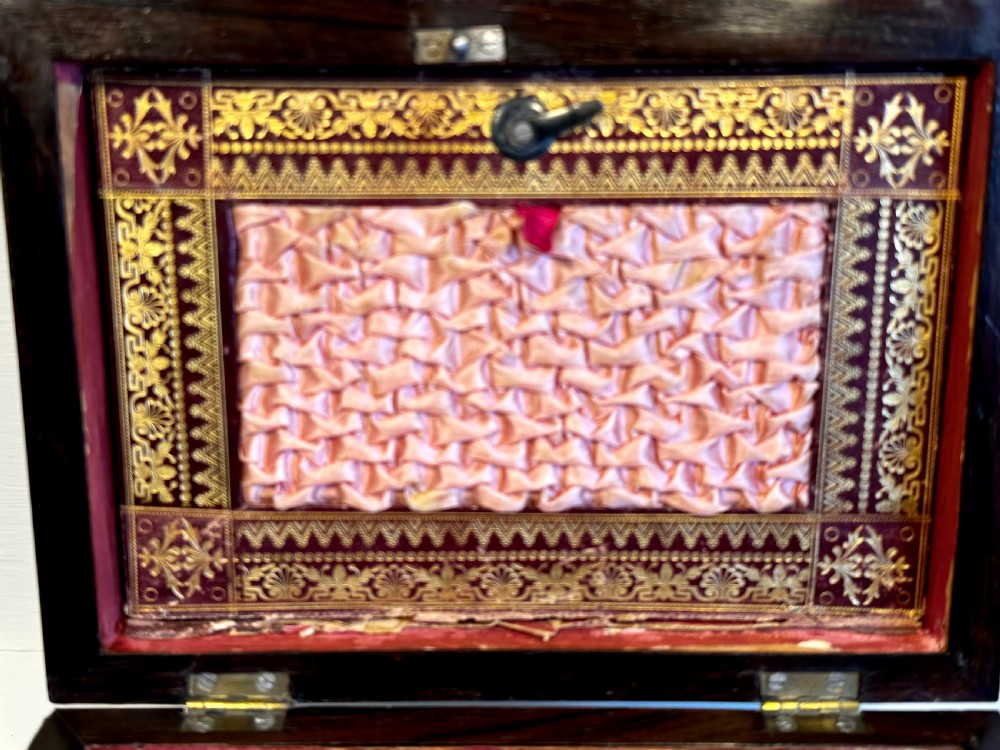 Regency, Rosewood and brass Inlaid workbox  View IX