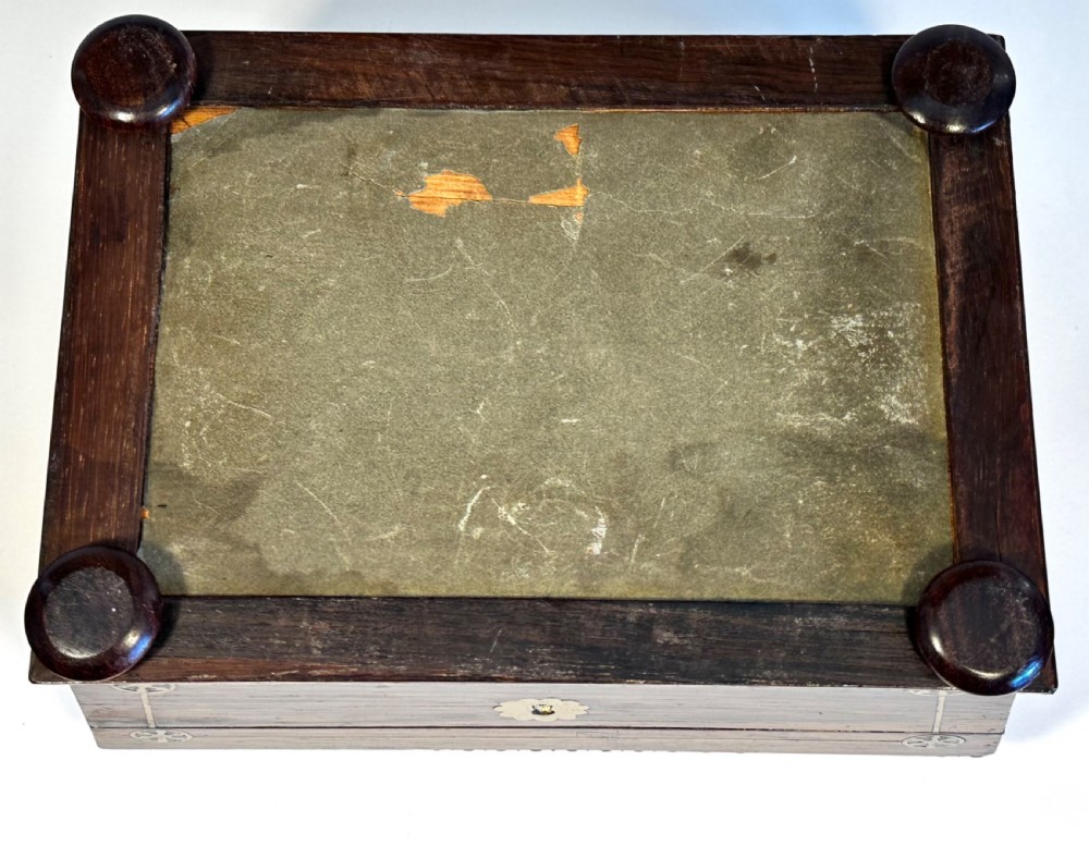 Regency, Rosewood and brass Inlaid workbox  View XI