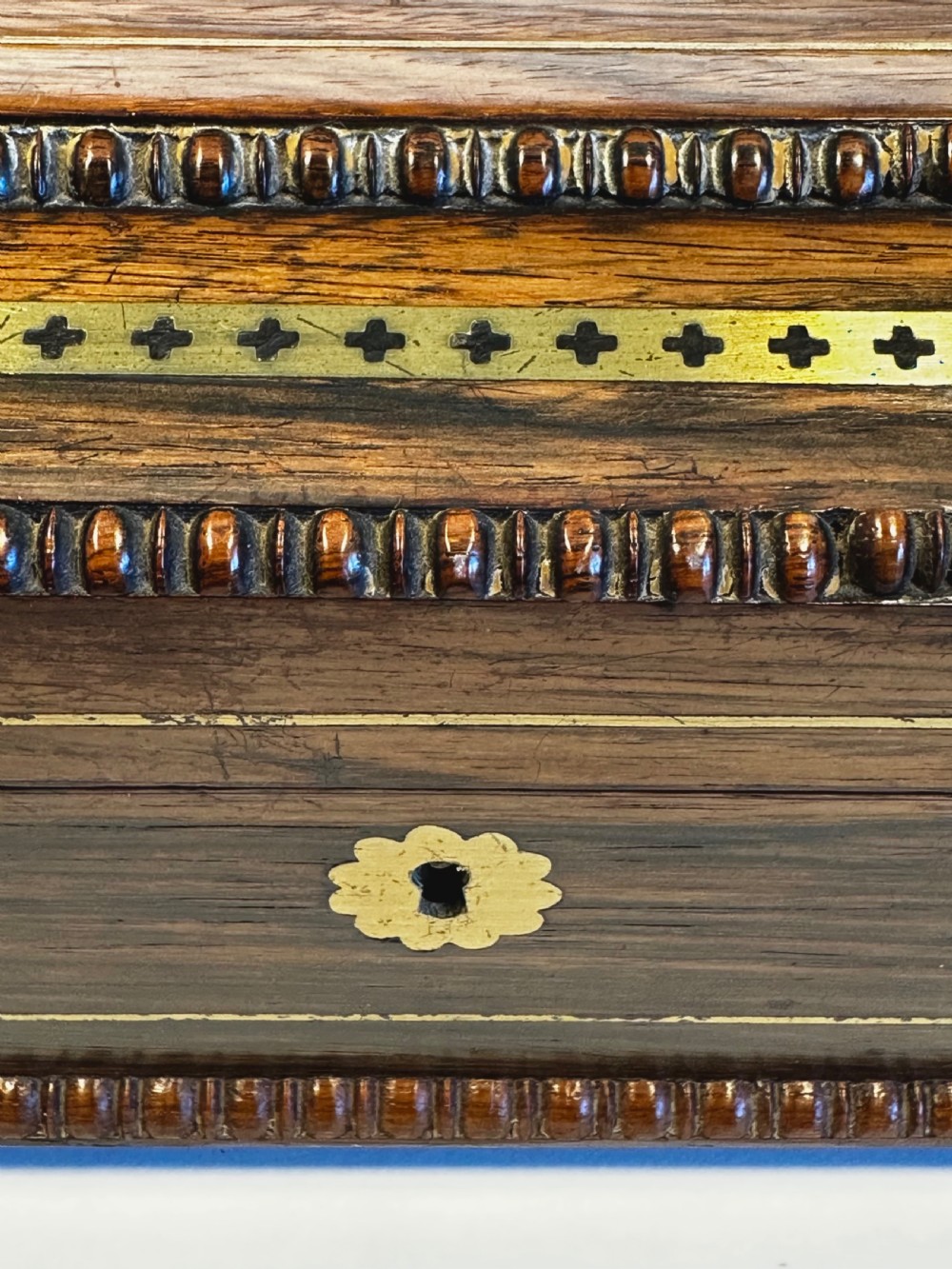 Regency, Rosewood and brass Inlaid workbox  View XII
