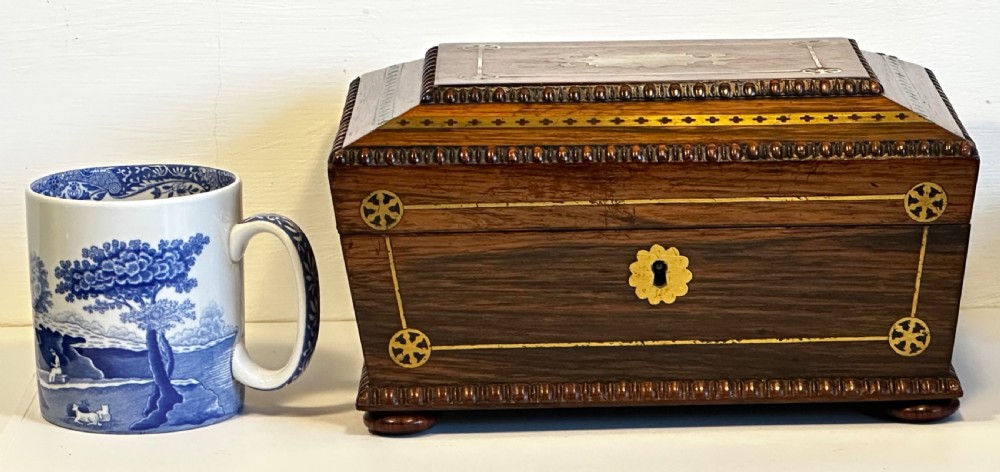 Regency, Rosewood and brass Inlaid workbox  View XIV