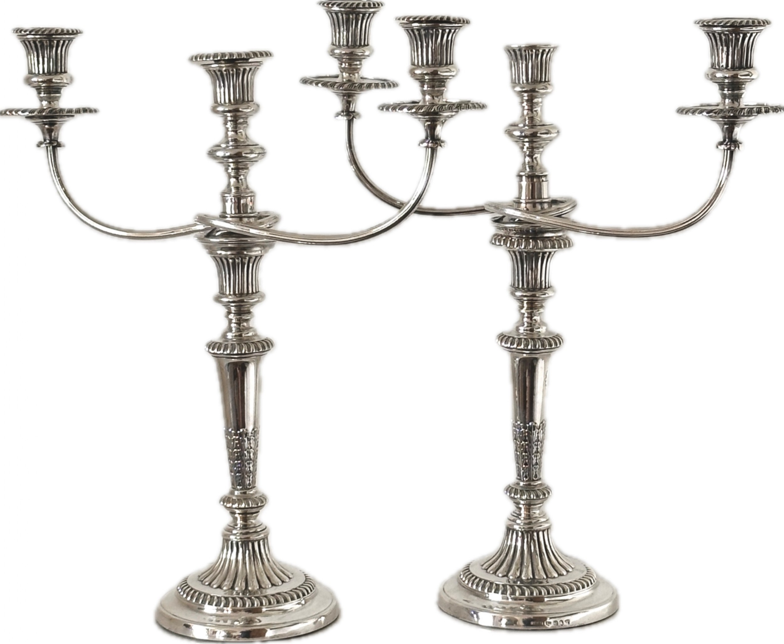 Pair of Regency Silver Candlesticks/Candelabra. Sheffield 1816.