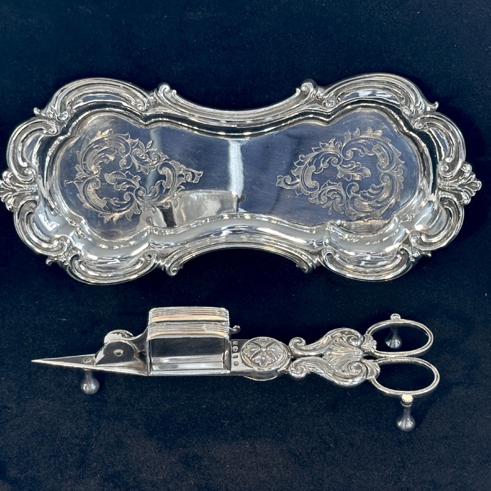 Georgian Candle Snuffer and Tray In Old Sheffield Plate View IV