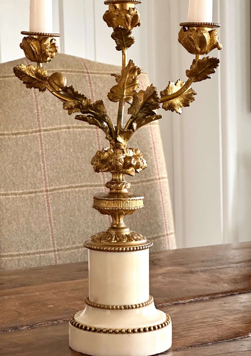 Pair of French Candelabra in Marble and Gilt Metal  View III