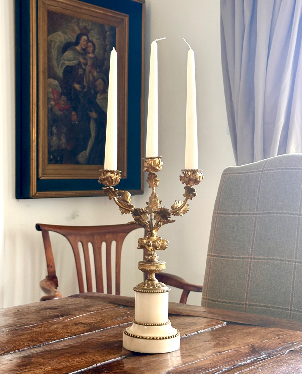 Pair of French Candelabra in Marble and Gilt Metal  View IV