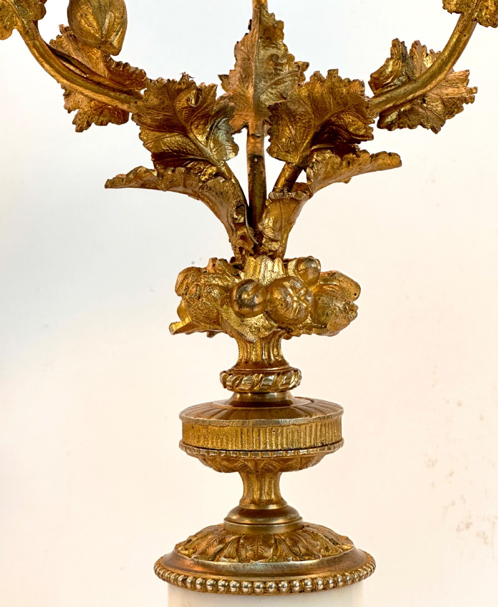 Pair of French Candelabra in Marble and Gilt Metal  View VII