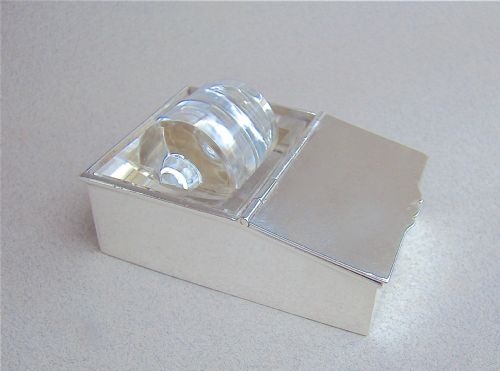 Edwardian Silver Double Stamp Box with Glass Moistener by Deakin & Francis, Birmingham 1904