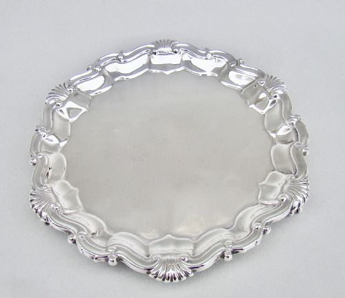 Exquisite Victorian Silver Card Tray by Martin Hall & Co, London 1891