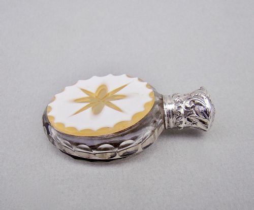 fig 2. VICTORIAN SILVER & DUAL COLOUR BOHEMIAN GLASS SCENT BOTTLE , CIRCA 1890